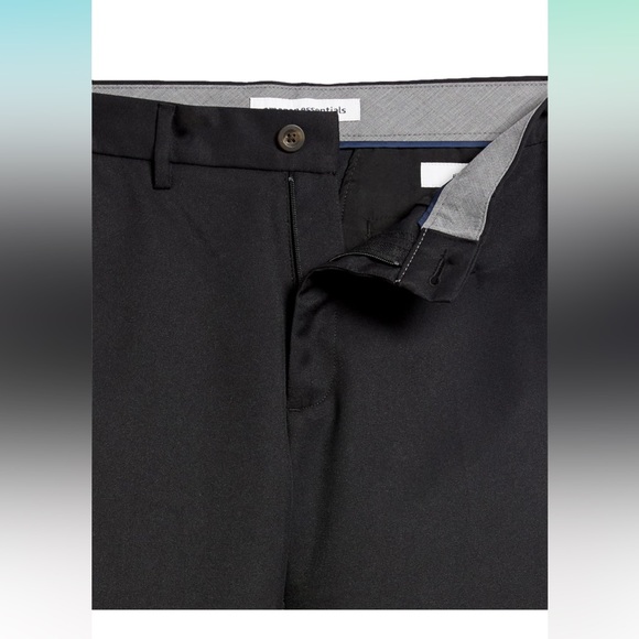 Amazon essential men’s slim fit flat front dress pants. Black 29Wx30L. - Picture 3 of 6